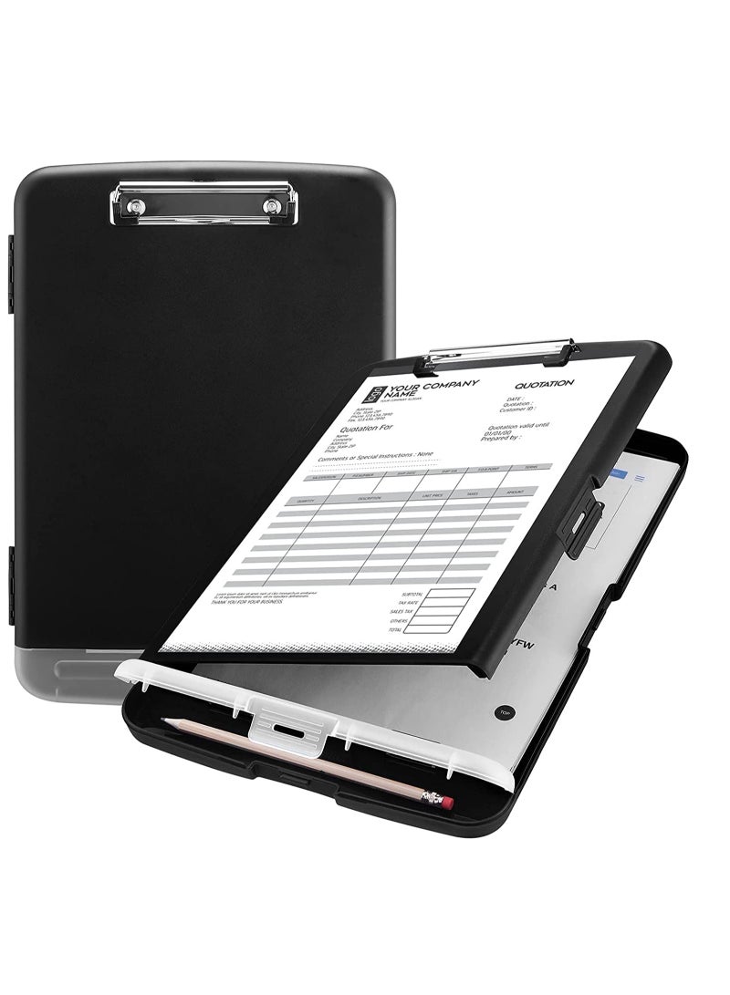 Clipboard Storage Portfolio High Capacity Nursing Clipboards with Pen Holder, Duty Plastic Storage Clipboard with Low Profile Clip, Clipboard Folder Side-Opening, Work for Office  School - Image 1